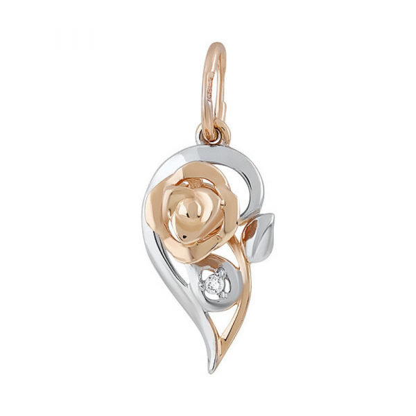 Золотая подвеска с фианитом № 134918