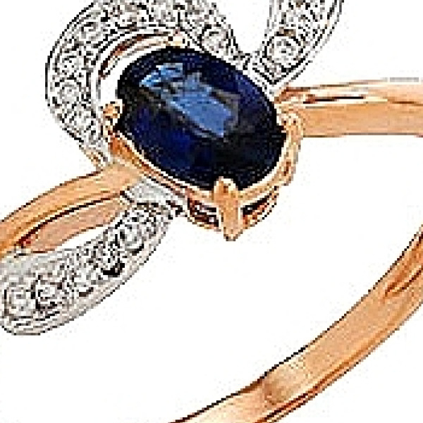 Золотые серьги с фианитом № 129874