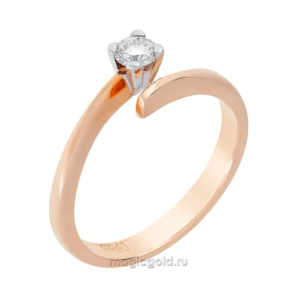 Золотое кольцо с бриллиантом № 26192