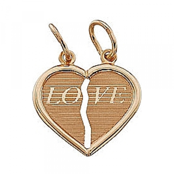  Золотая подвеска половинки сердца № 7769