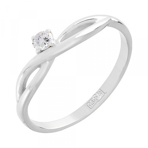 Золотое кольцо с бриллиантом № 96438