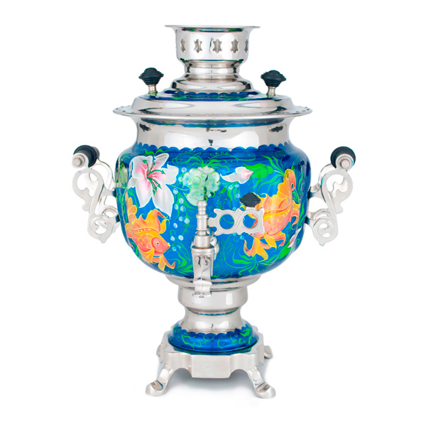 Самовар электрический "овал", 3 литра, роспись №2