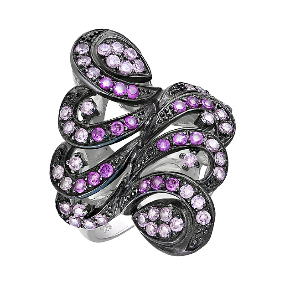 Серебряное кольцо с фианитом № 83552