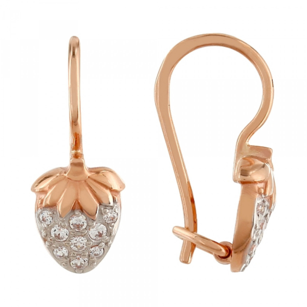 Золотые серьги с фианитами № 103502