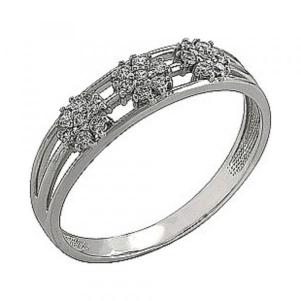 Золотое кольцо с фианитом № 76255