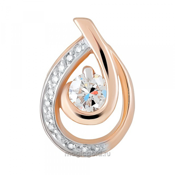 Золотая подвеска с бриллиантом № 124260