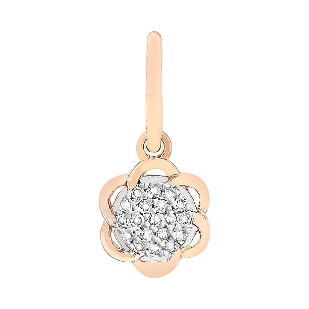 Золотая подвеска с бриллиантом № 113809