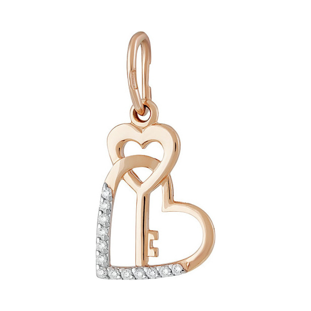 Золотая подвеска с фианитом № 137070