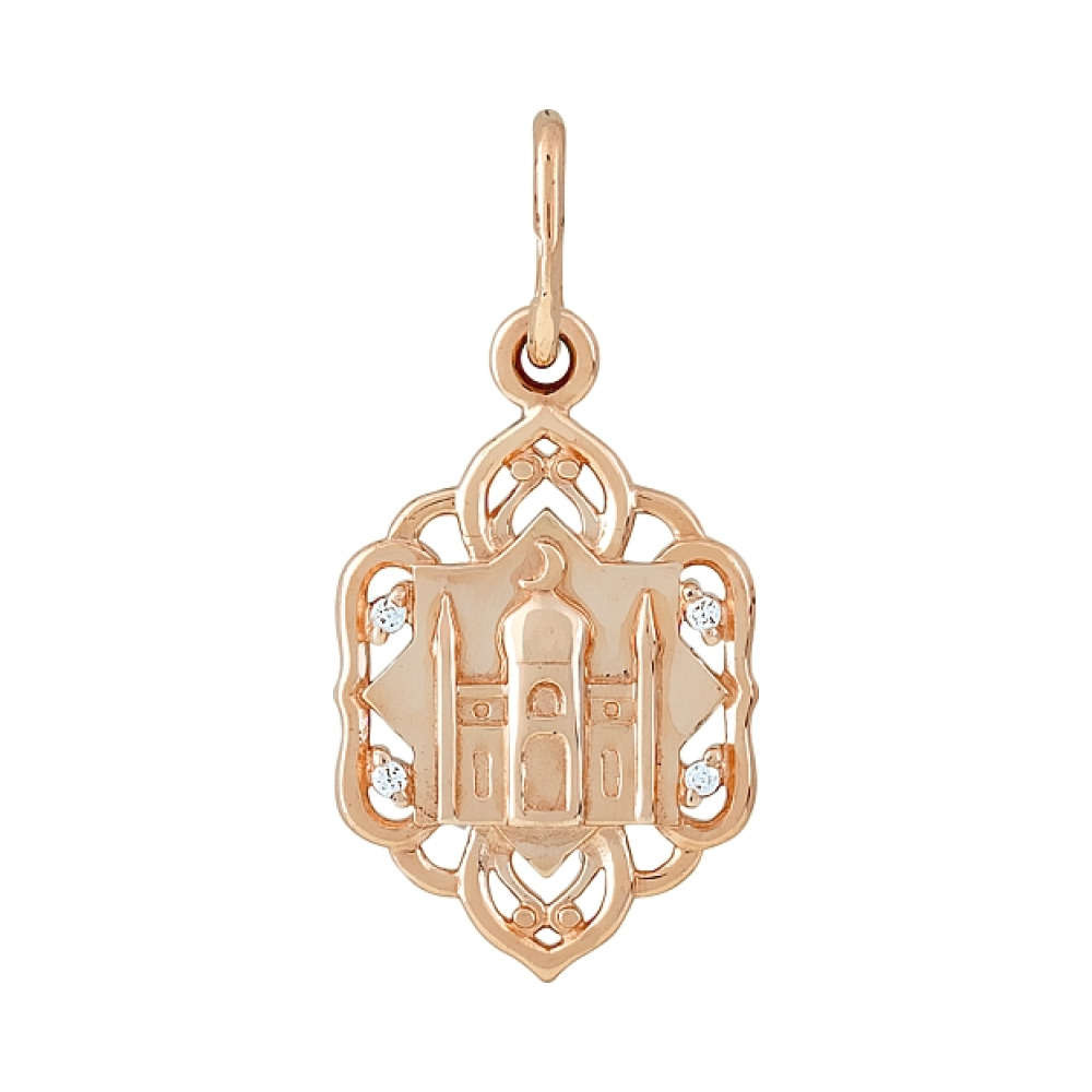 Золотая подвеска с фианитами № 115178