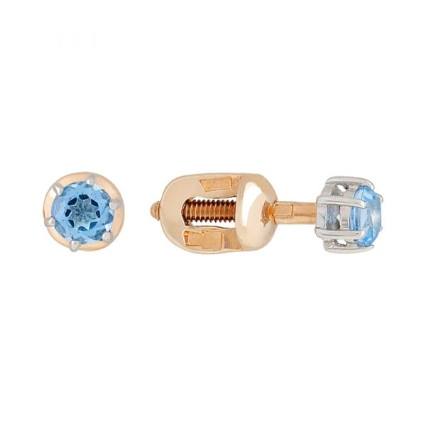 Пуссеты с топазом № 105666