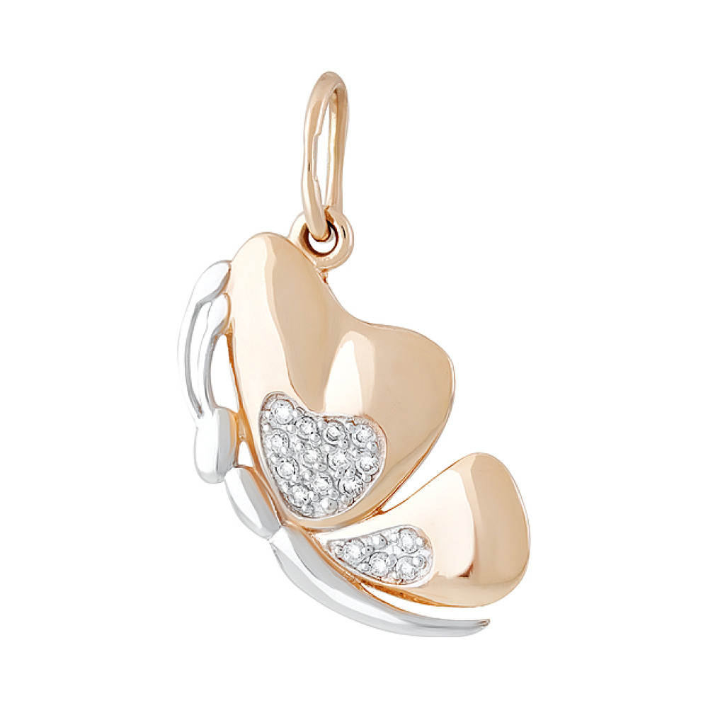 Золотая подвеска с фианитом № 129991