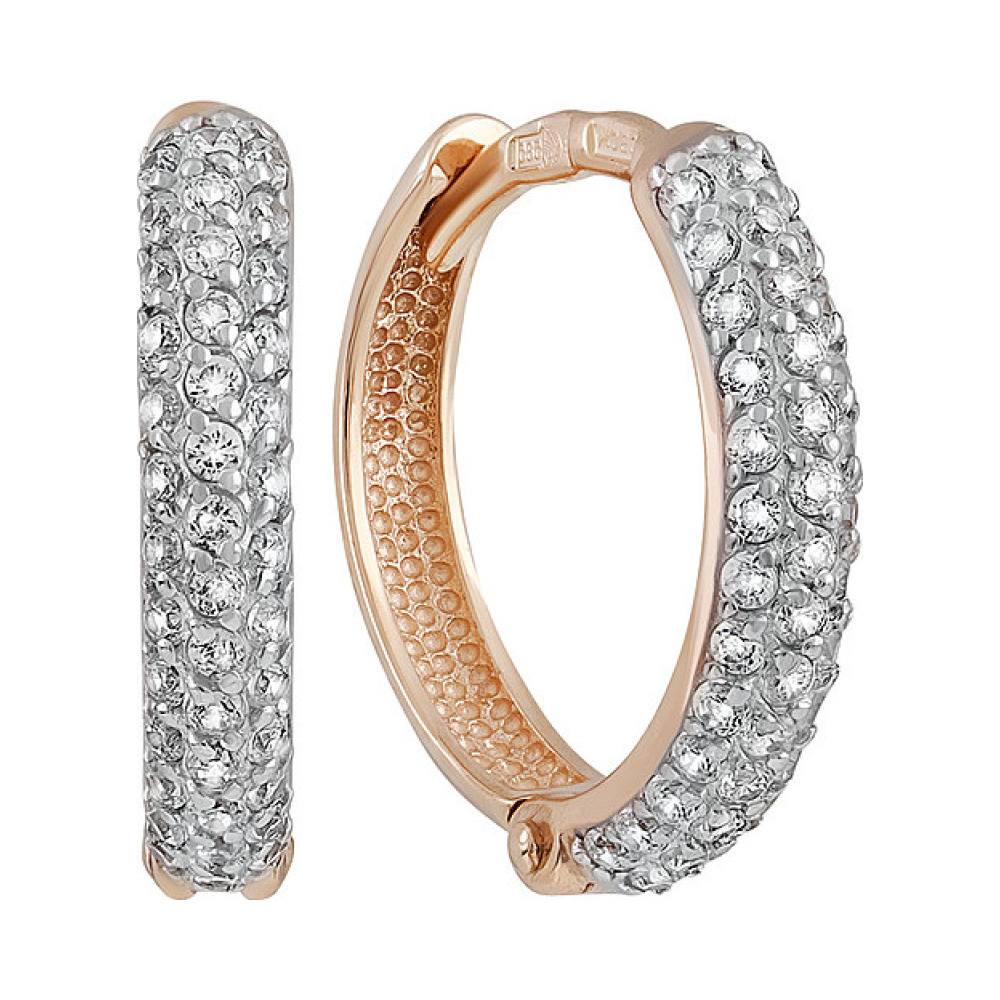 Золотые серьги с фианитом № 134742