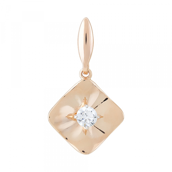 Золотая подвеска с фианитами № 127519