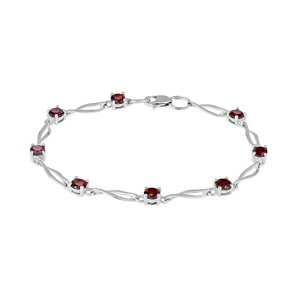 Серебряный браслет с гранатом № 126475