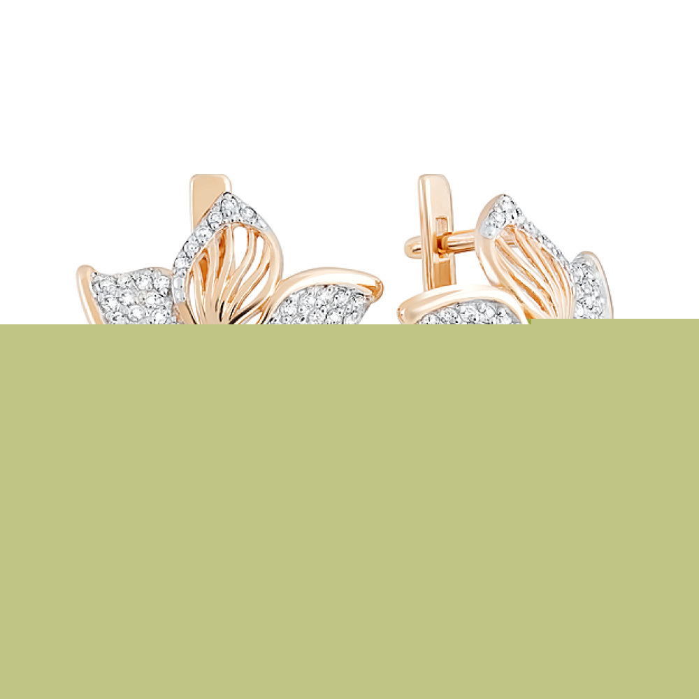 Золотое кольцо с бриллиантом и топазом № 82213