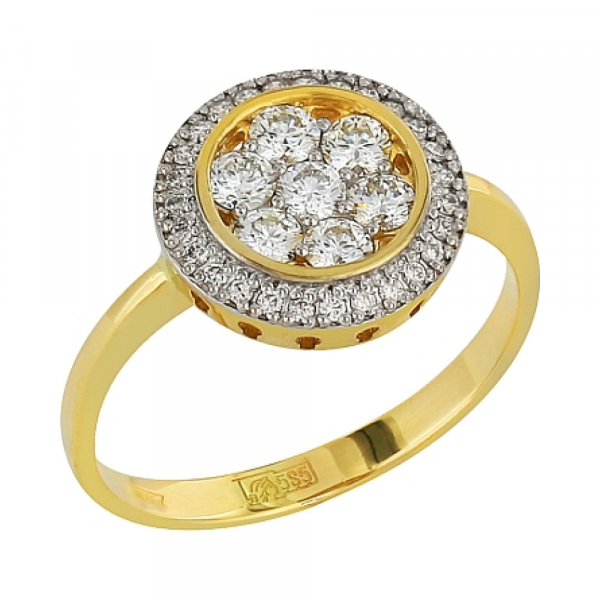 Золотое кольцо с бриллиантом № 96169