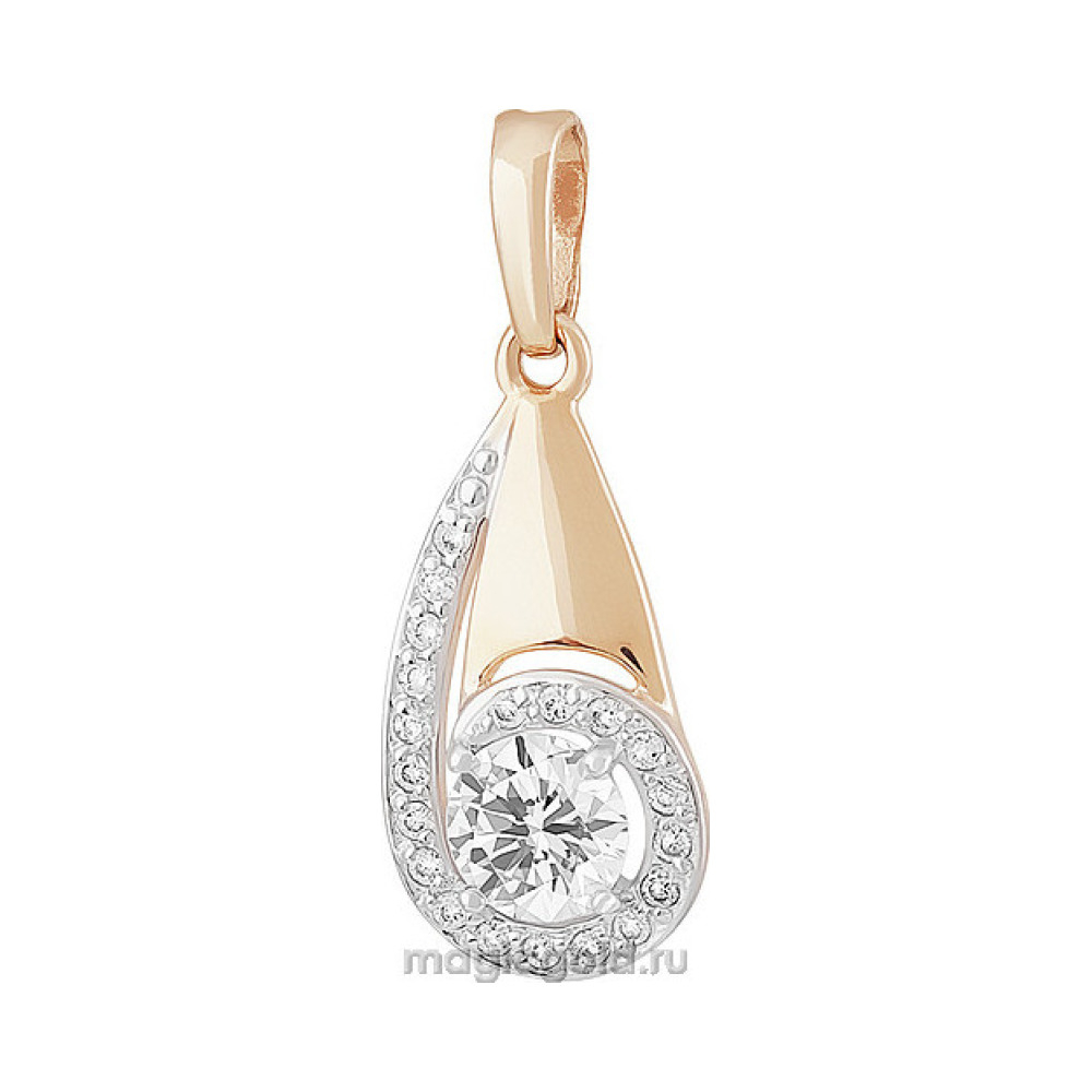 Золотая подвеска с фианитом № 155694