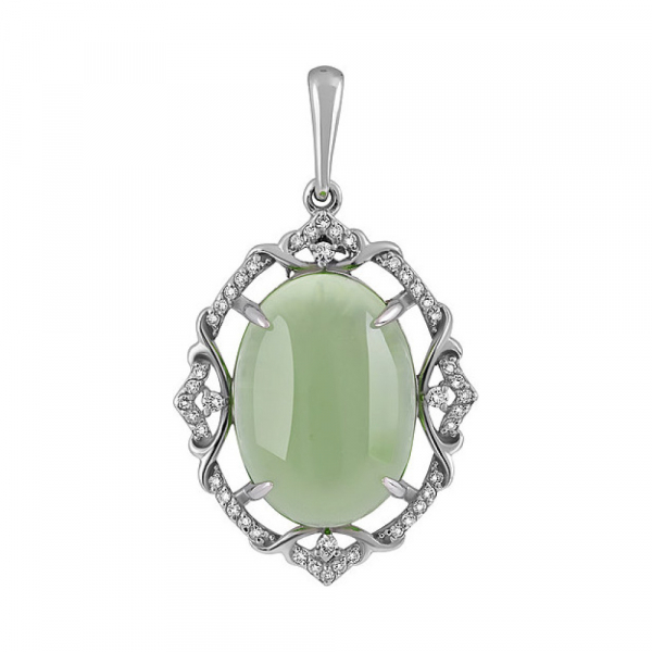 Серебряная подвеска с алпанитом и фианитом № 132555