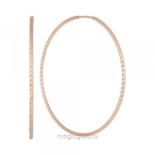 Золотые серьги без камня с алмазкой № 159871