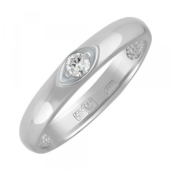 Золотое кольцо с бриллиантом № 138229