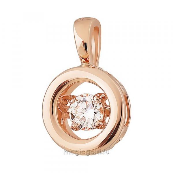 Золотая подвеска с бриллиантом № 163597