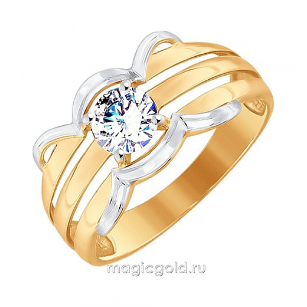 Золотое кольцо с фианитом № 163937