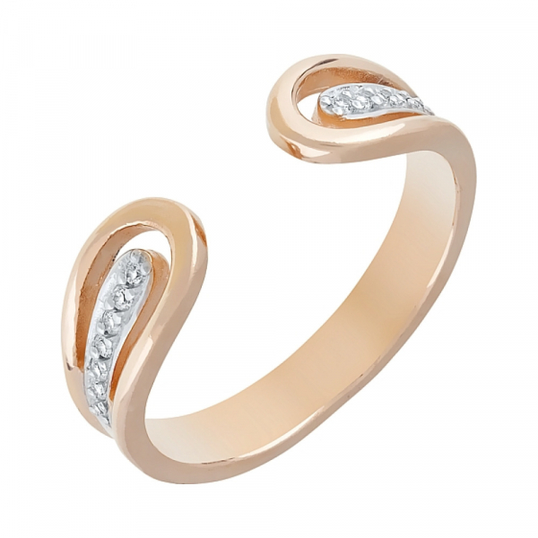 Золотое кольцо с фианитами № 120406