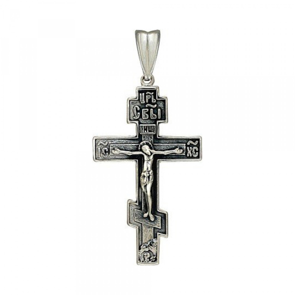 Серебряная подвеска без камня с черным покрытием № 159846