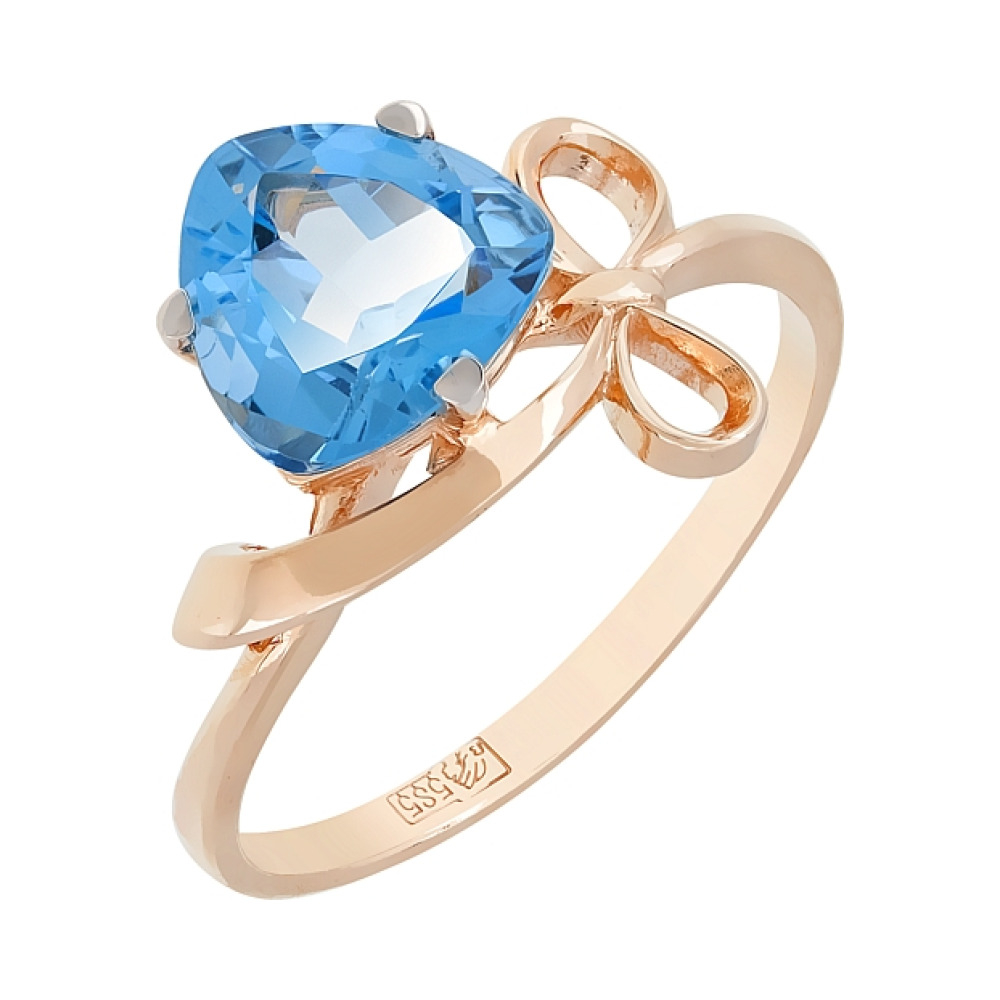 Золотое кольцо с топазом № 78505