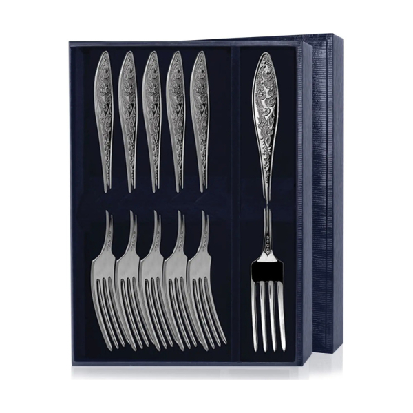 Набор столовых вилок Морозко 6 предметов из серебра 925 пробы