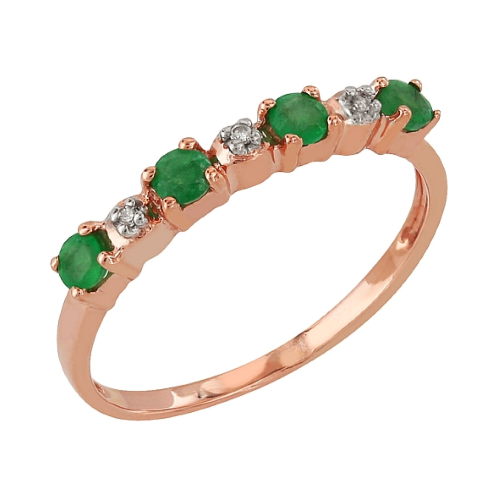 Золотое кольцо с изумрудом № 95635