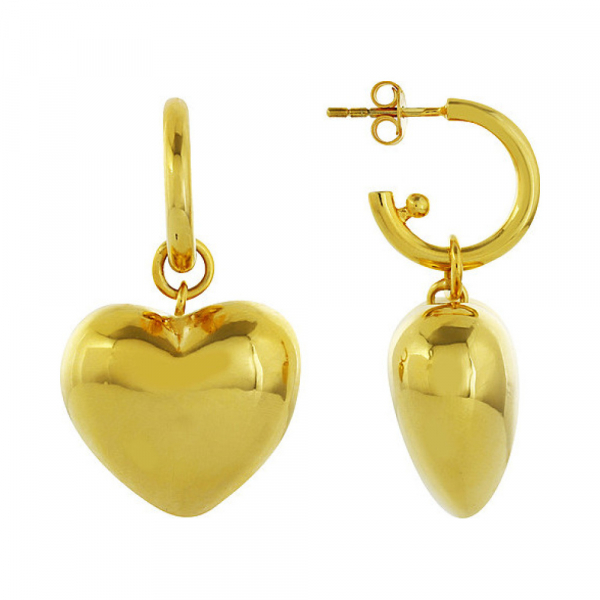 Серебряные серьги без камня с золотым покрытием № 83001