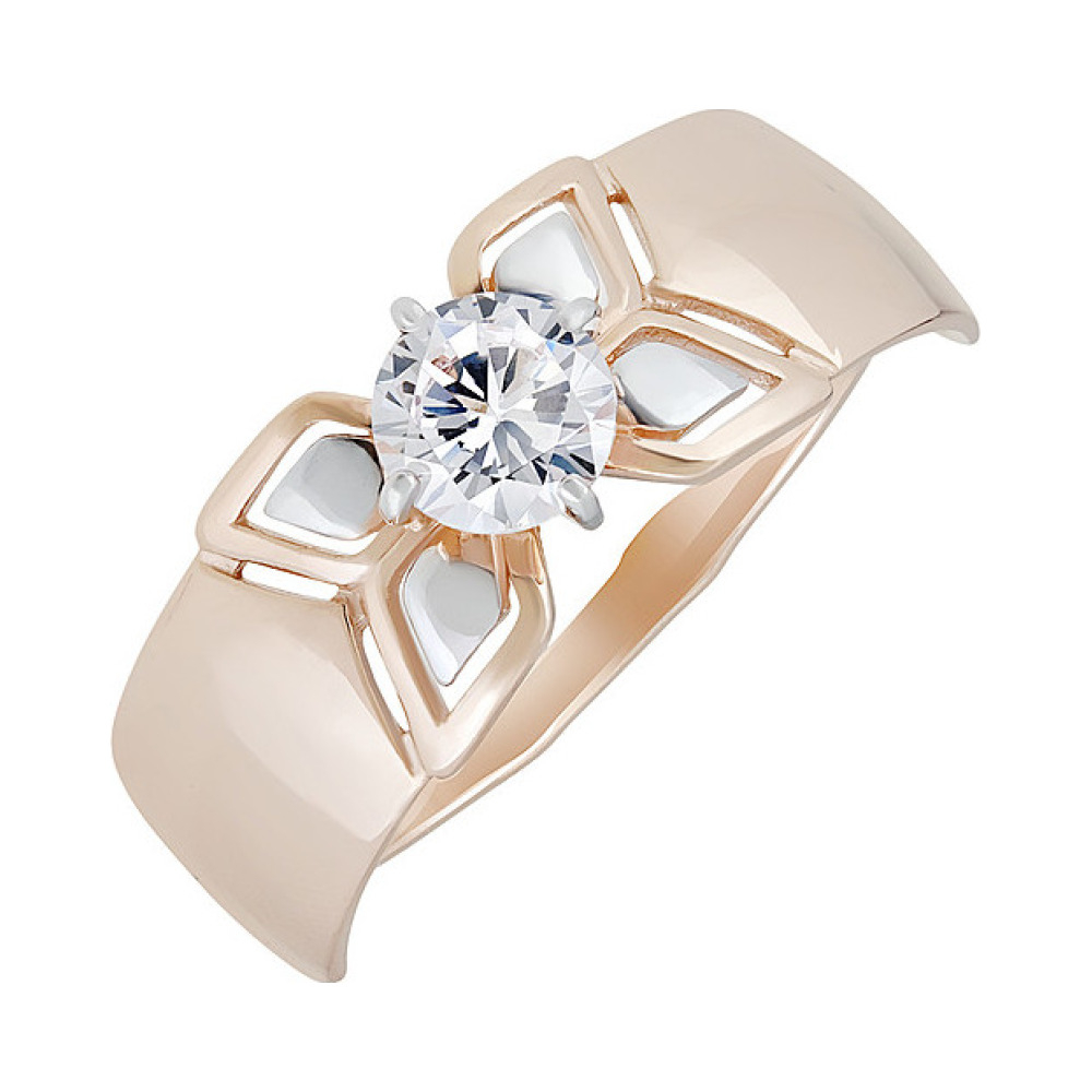 Золотое кольцо с фианитом № 133458