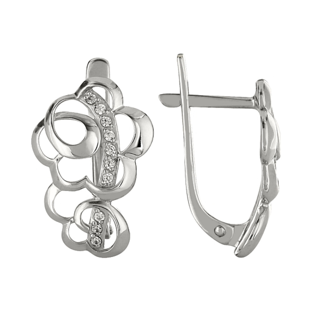 Золотые серьги с фианитом № 98443