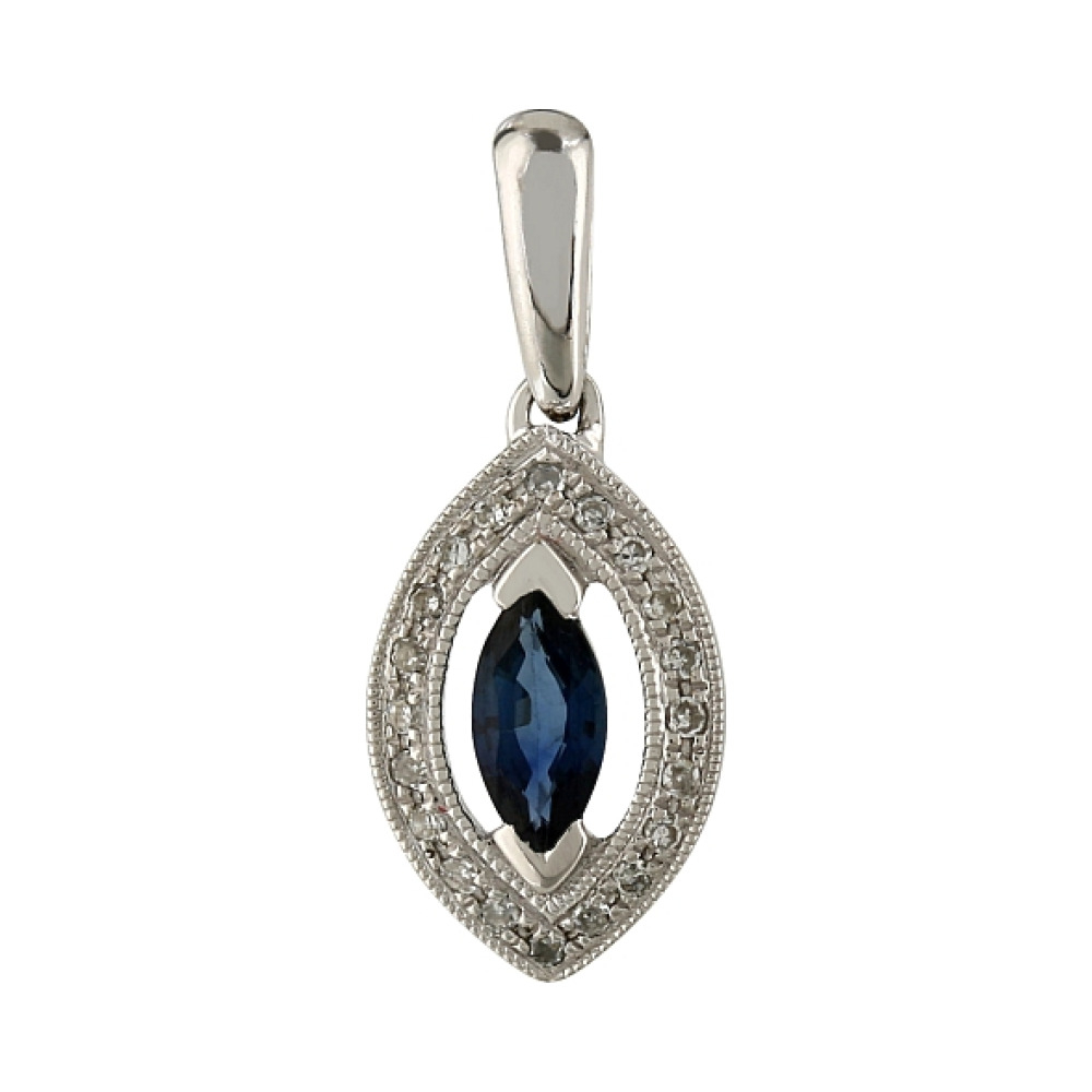 Подвеска с бриллиантом и сапфиром № 107052