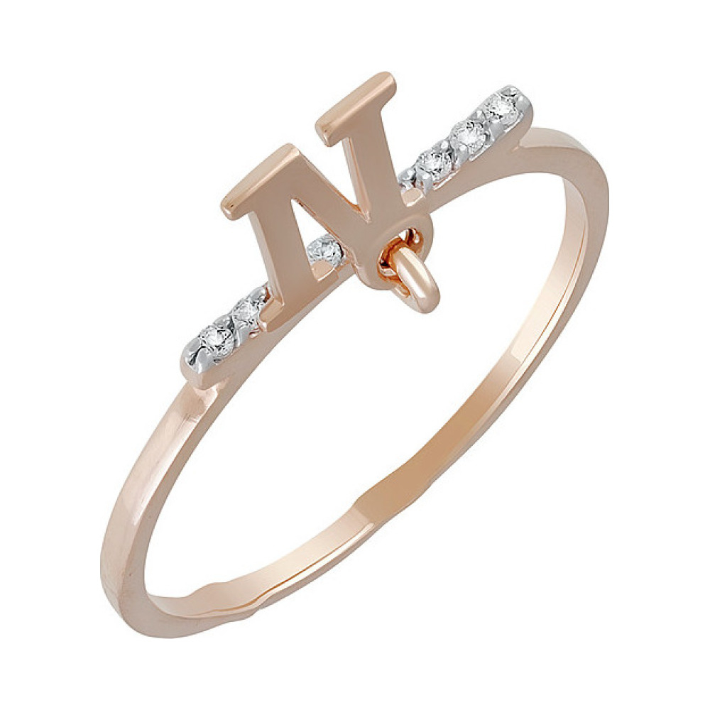 Золотое кольцо с фианитом № 136820