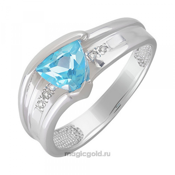 Серебряное кольцо с топазом и фианитом № 140142