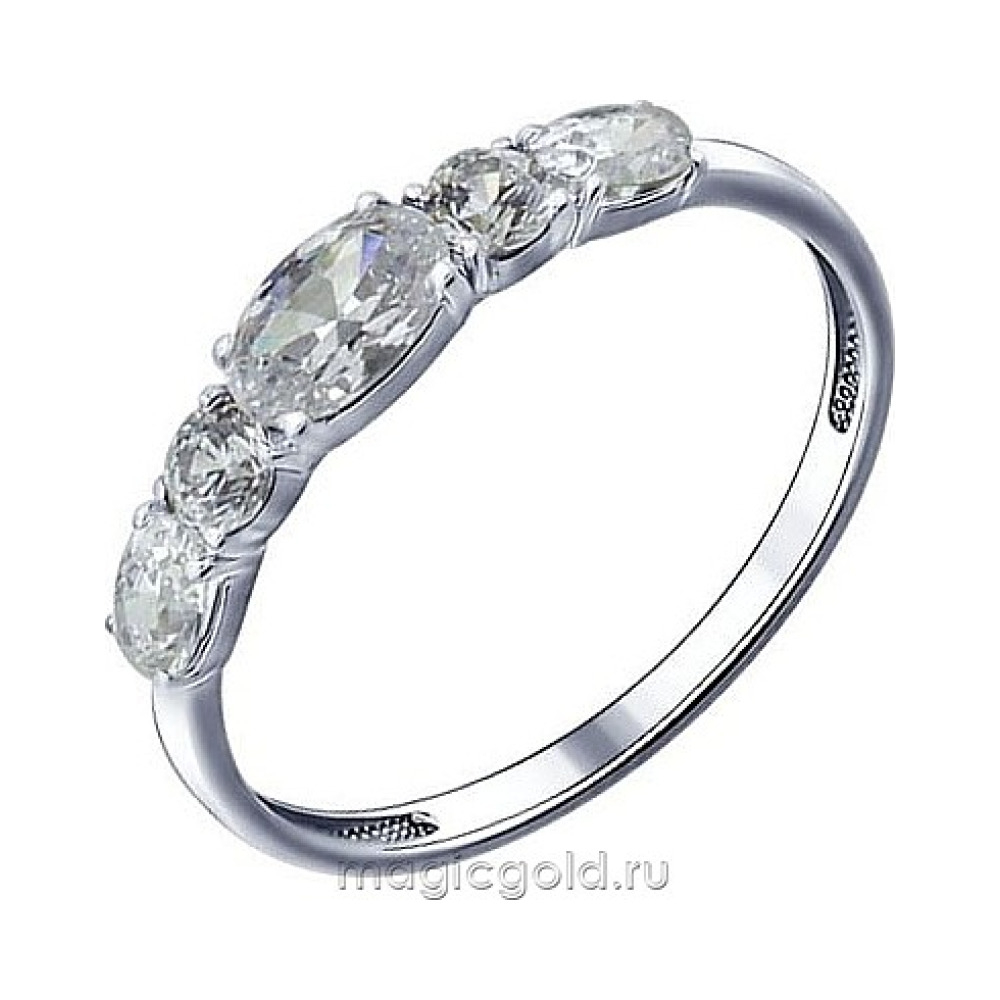 Серебряное кольцо с фианитом № 161188