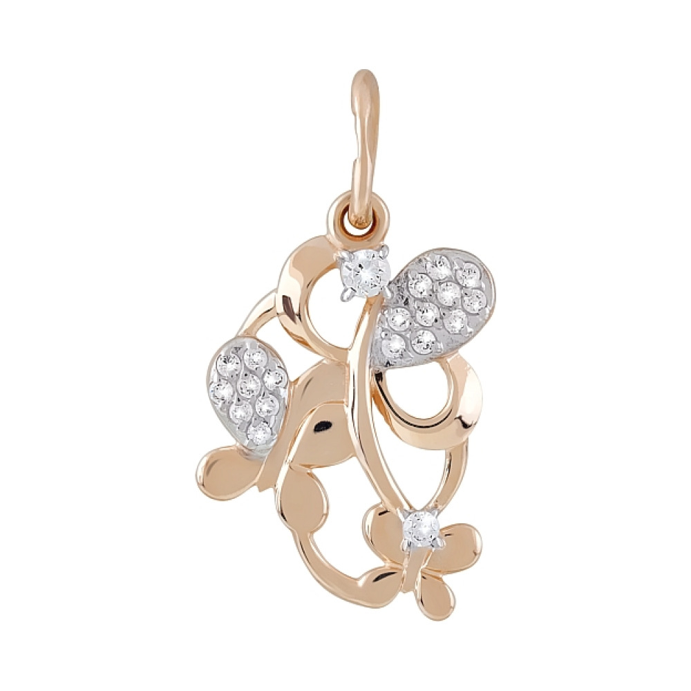 Золотая подвеска с фианитами № 120687