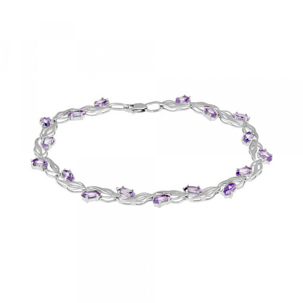 Серебряный браслет с аметистом № 134092
