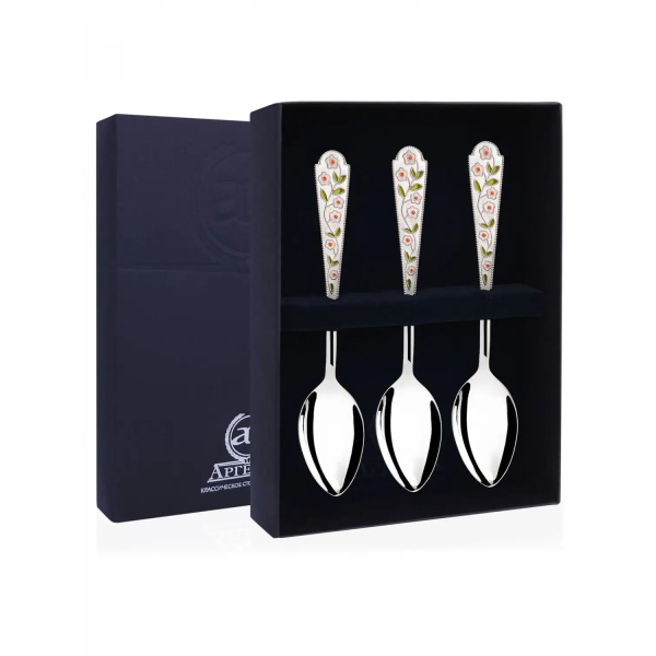 Набор чайной ложки Лето-Ромашка из серебра 925 пробы