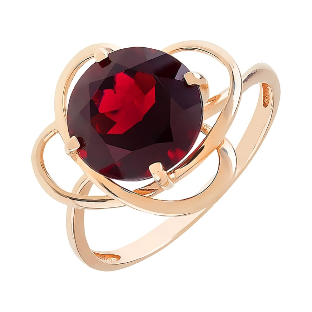 Золотое кольцо с гранатом № 107199