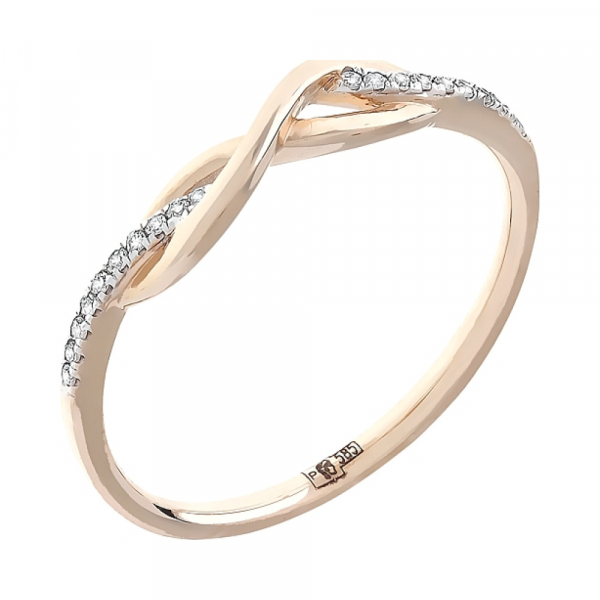 Золотое кольцо с бриллиантом № 104957