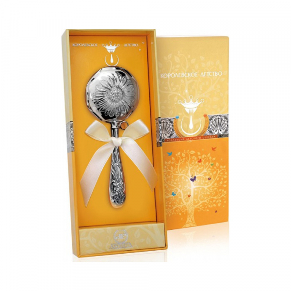 Серебряная погремушка «Подсолнух»