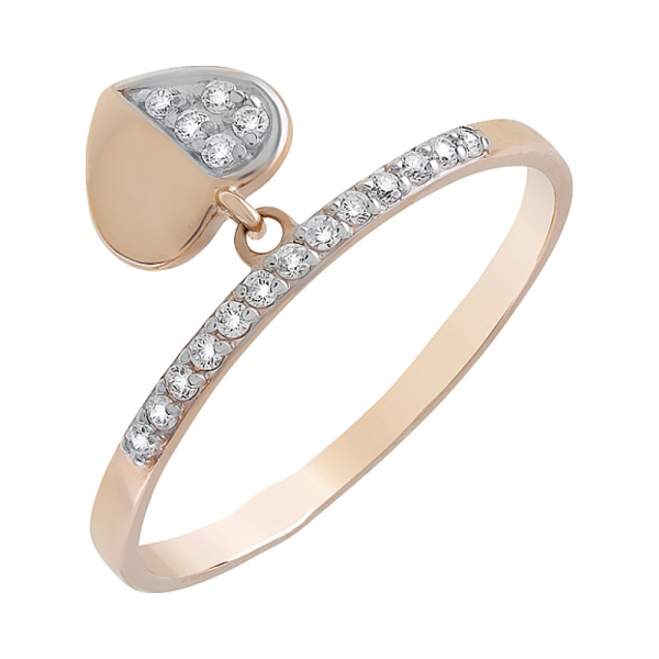 Золотое кольцо с фианитами № 126674