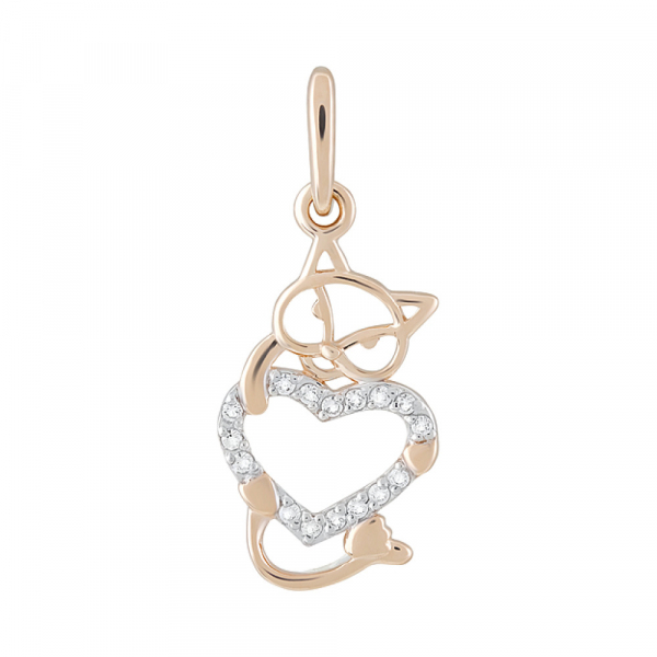 Золотая подвеска с фианитами № 124177