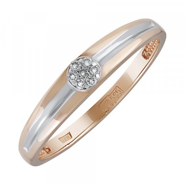 Золотое кольцо с бриллиантом № 131542