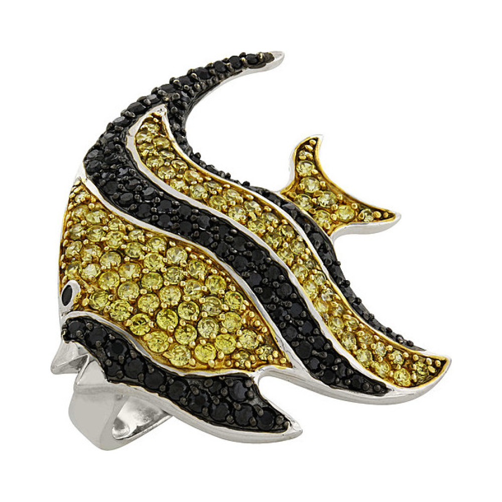 Серебряное кольцо с фианитом № 82499