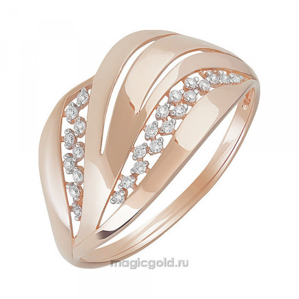 Золотое кольцо с фианитом № 155919