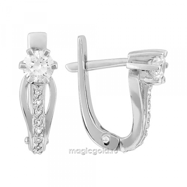 Золотые серьги с бриллиантом № 166006